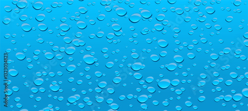 Blue Background Water Droplets Texture Condensation Surface