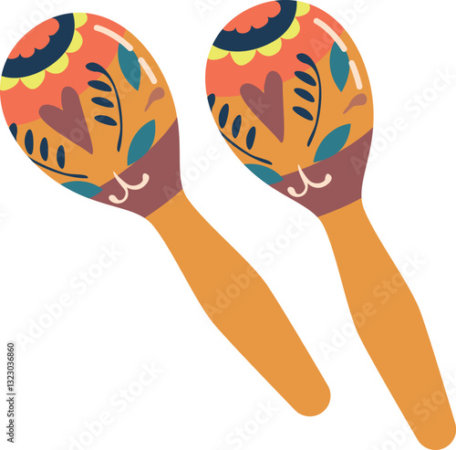 Mexican maracas traditional music instrument