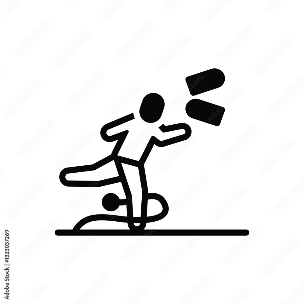 Obraz premium Black solid icon for stumble