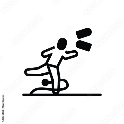 Black solid icon for stumble