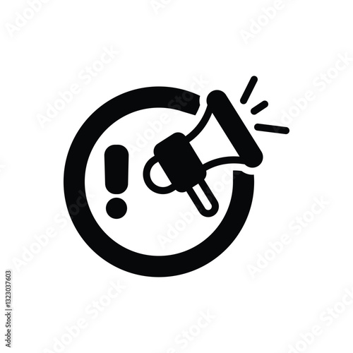 Black solid icon for attention