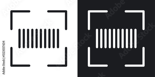 Barcode read icons set in flat filled style.