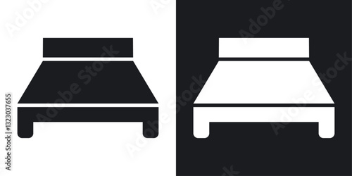 Bed icons set in flat filled style.