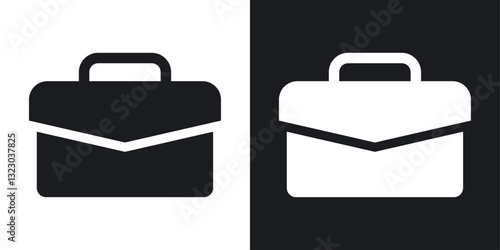 Briefcase icons set in flat filled style.