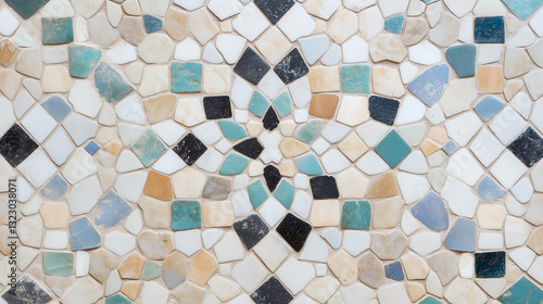 Mosaic tile texture: A clos...