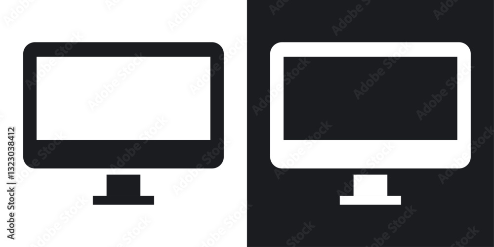 Computer Screen icons set in flat filled style. Computer Screen icons set in flat filled style.