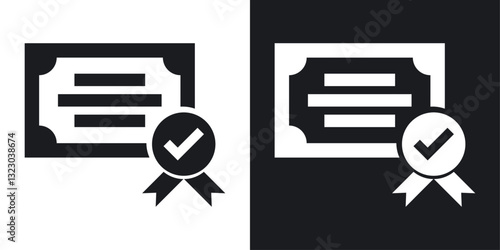 Diploma icons set in flat filled style.