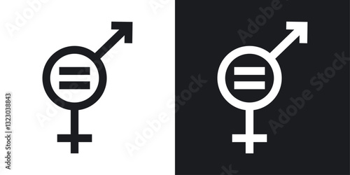 Equality icons set in flat filled style.
