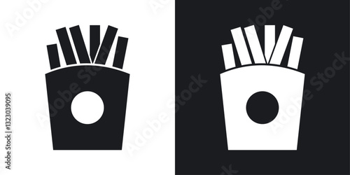 French-fries icons set in flat filled style.