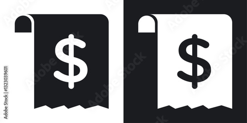 Invoice icons set in flat filled style.