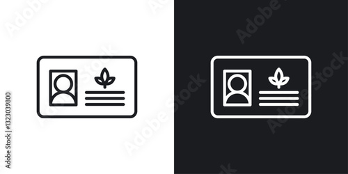 Medical marijuana card icons set in flat filled style.