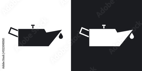 Oil can icons set in flat filled style.