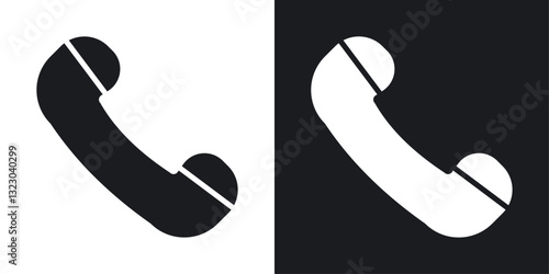 Phone icons set in flat filled style.