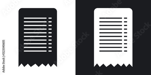 Receipt icons set in flat filled style.