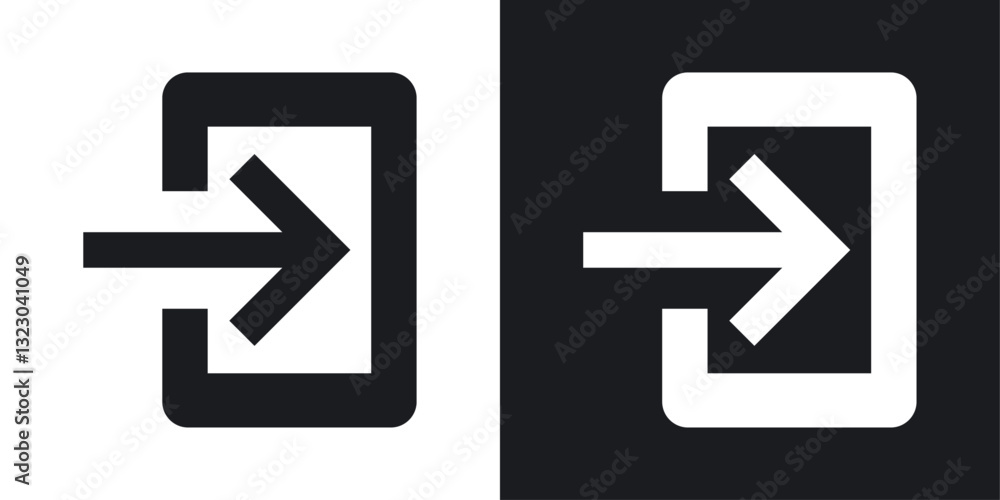 Sign out icons set in flat filled style. Sign out icons set in flat filled style.