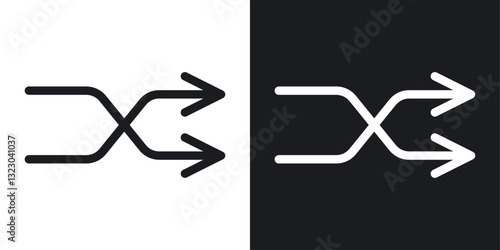 Shuffle icons set in flat filled style.