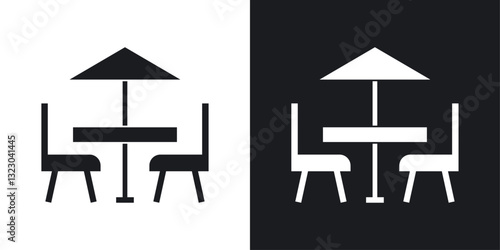 Terrace icons set in flat filled style.