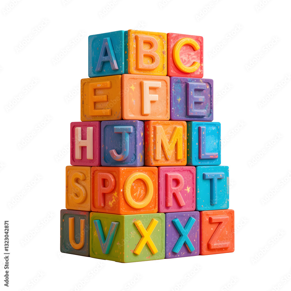 Vibrant Alphabet Blocks Stack Educational Toy Concept for Kids and Learning Themes Vibrant Alphabet Blocks Stack Educational Toy Concept for Kids and Learning Themes