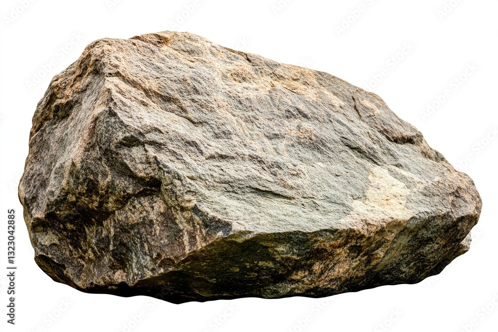 Large, rough, grey and brown rock isolated on white background. Large, rough, grey and brown rock isolated on white background.