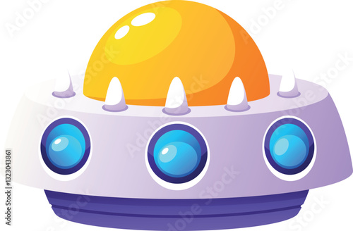 Futuristic alien space ship vector illustration