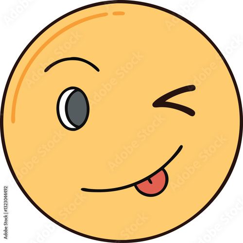Winking smiley face emoji with tongue out, A playful yellow winking emoji with a tongue sticking out, expressing fun, cheekiness, and lightheartedness in digital messages.
