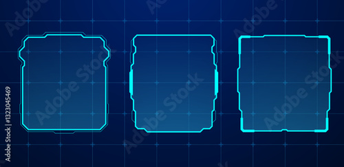 Futuristic touch screen of user interface. Modern technology box or frame concept. Vector illustration