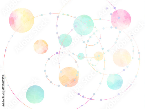 カラフルな円の背景イラスト