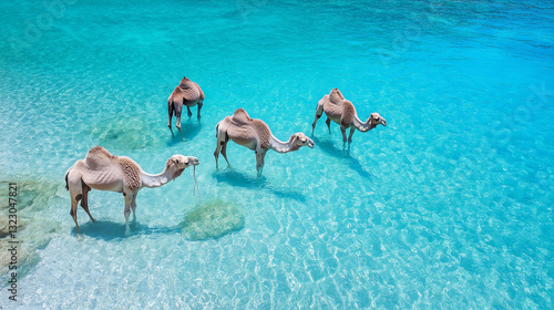 Camels in Turquoise Paradis...