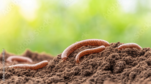 Millipedes on Soil: A close...