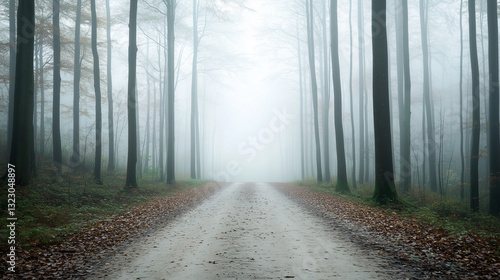 Misty Path Through the Fore...