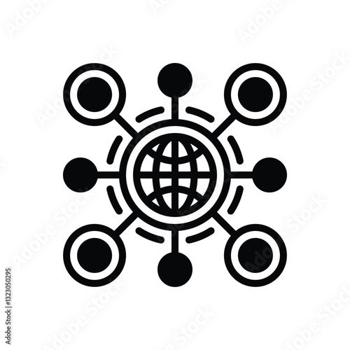 Black solid  icon for network building