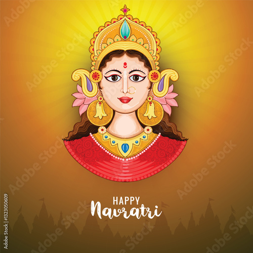 Happy navratri indian religious festival celebration card background