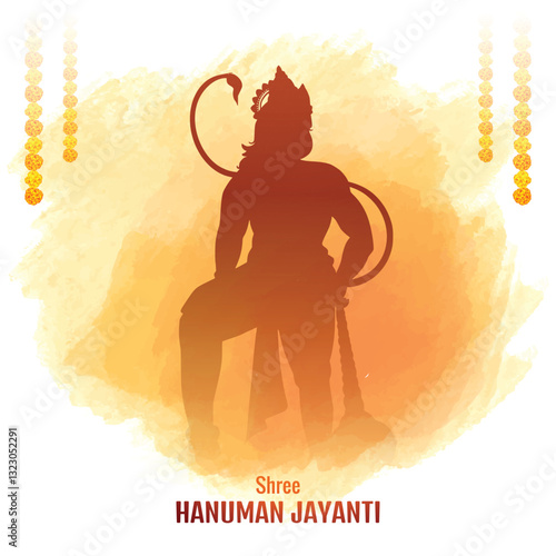 Illustration for hanuman jayanti with a lord hanuman celebration background
