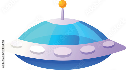 Fantasy ufo cosmic shuttle vector illustration