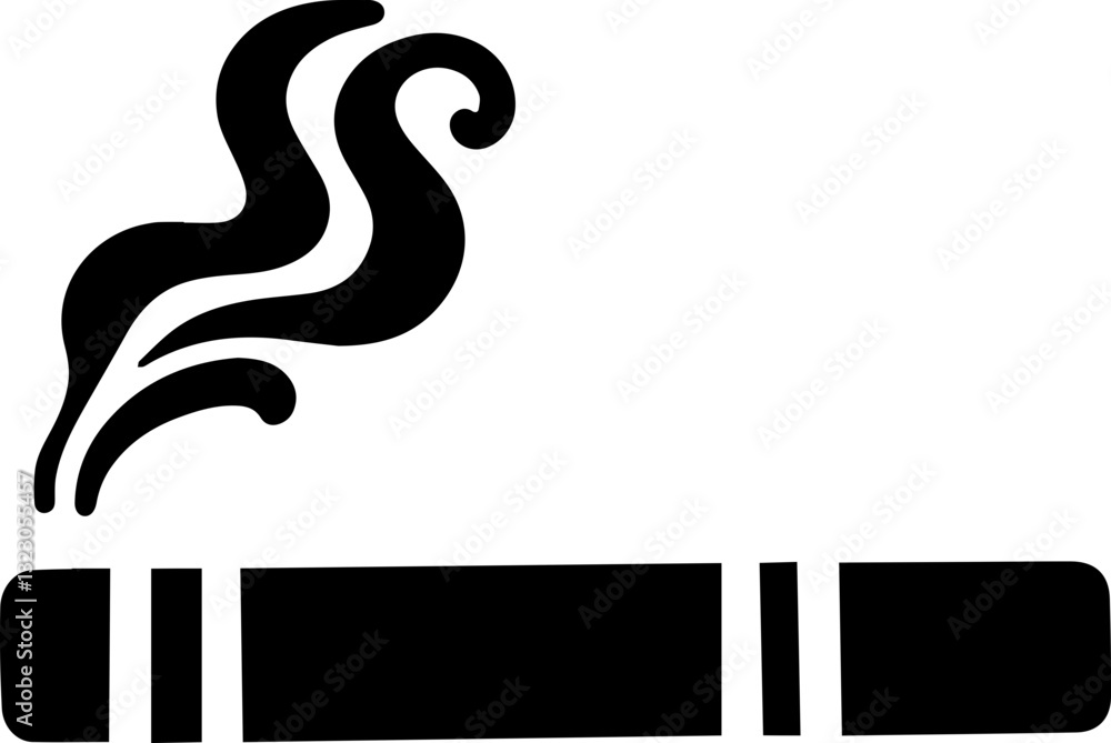 Fototapeta premium Smoking Cigarette Icon – Tobacco and Smoke Symbol