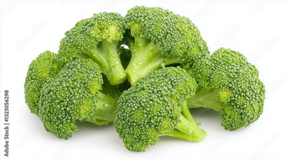 Fresh Broccoli: A vibrant pile of fresh broccoli florets, showcasing their rich green color and intricate textures, a symbol of healthy eating and nutritious food choices. Fresh Broccoli: A vibrant pile of fresh broccoli florets, showcasing their rich green color and intricate textures, a symbol of healthy eating and nutritious food choices.