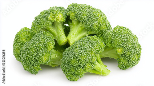 Fresh Broccoli: A vibrant pile of fresh broccoli florets, showcasing their rich green color and intricate textures, a symbol of healthy eating and nutritious food choices.