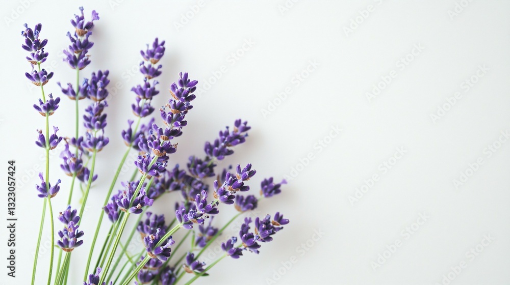 Naklejka premium Lavender blooms in soft light, a serene close-up of nature's elegance,perfume,fragrance and spice concept