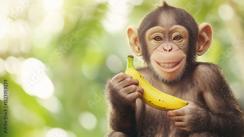Smiling Monkey and Banana: ...