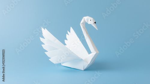 Elegant Origami Swan on a b...
