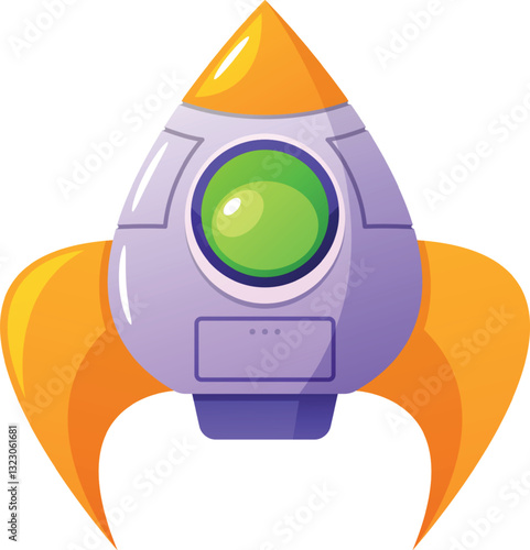 Futuristic alien space ship cartoon