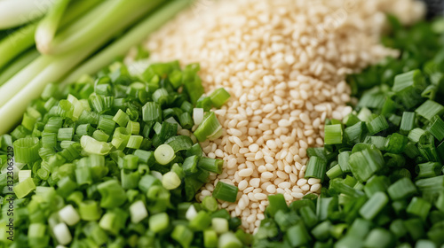 Culinary Trio: Chopped gree...