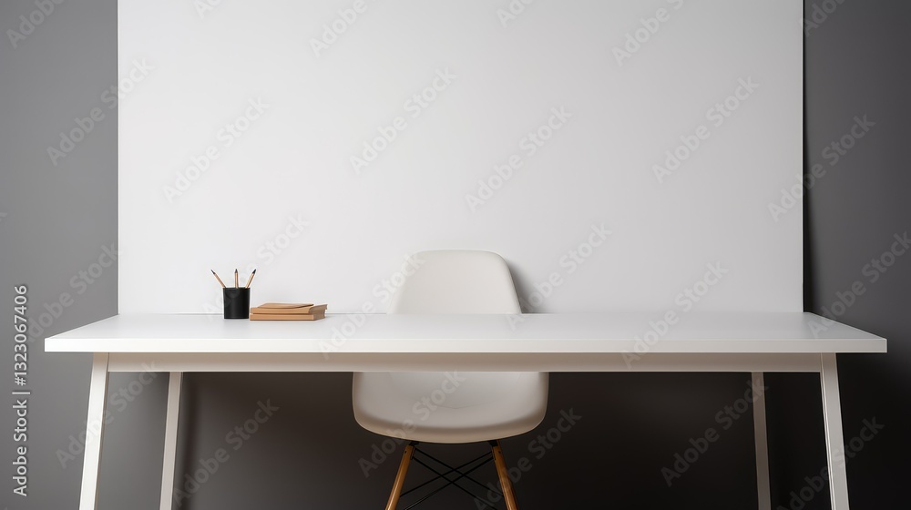 organized empty desk office organized empty desk office