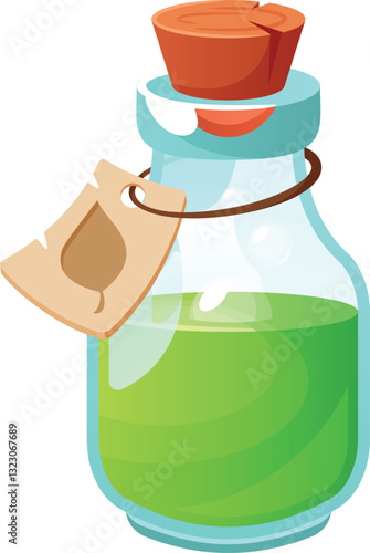 Bottle with magic elixir vector illustration