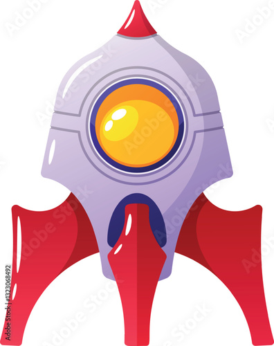 Futuristic missile alien shuttle vector illustration