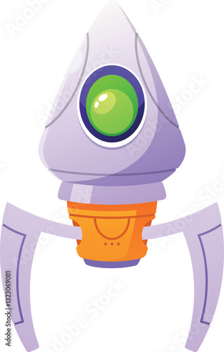 Fantasy spacecraft alien rocketship vector illustration