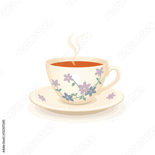 Elegant porcelain teacup with floral design, nurturing symbolism