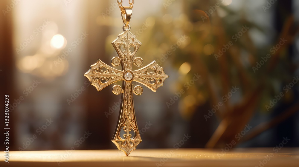 Fototapeta premium delicate gold cross