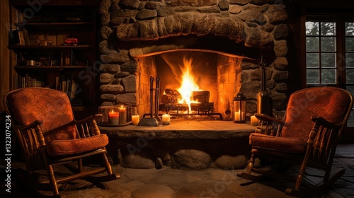 cozy fire f photo