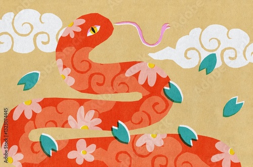Chinese red snake, lunar new year
